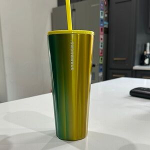 Starbucks Green and Yellow Tumbler